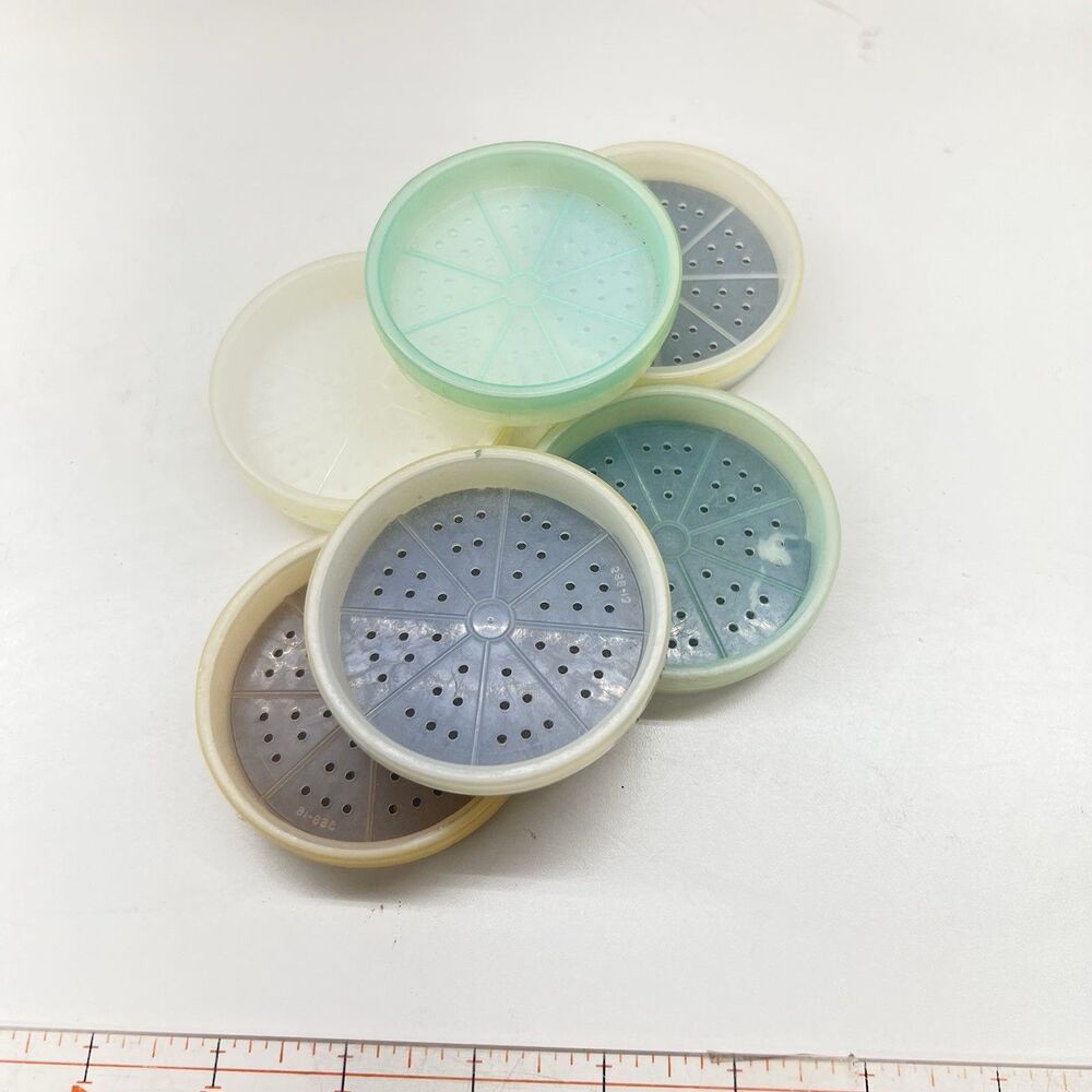 Vintage Tupperware Pastel Wagon Wheel Coaster Set of 6